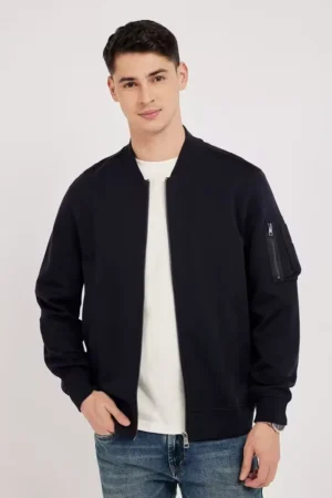 Solid Cotton Collared Men's Sweatshirt