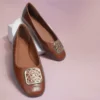 S25FWNW5513596_TAN.webp Viar 4PR Synthetic Slip-On Women's Casual Wear Ballerinas